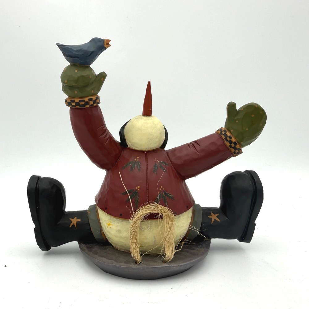 Williraye Studio Figurine Red Snowman Bird Folk Art WW2380
